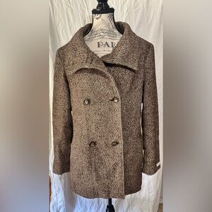Calvin Klein Double-Breasted Tweed Pea Coat Women’s Size 16